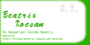 beatrix kocsan business card