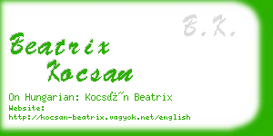 beatrix kocsan business card